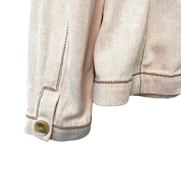 J. Jill linen &  cotton blazer, fitted, unlined, business casual - Picture 7 of 12